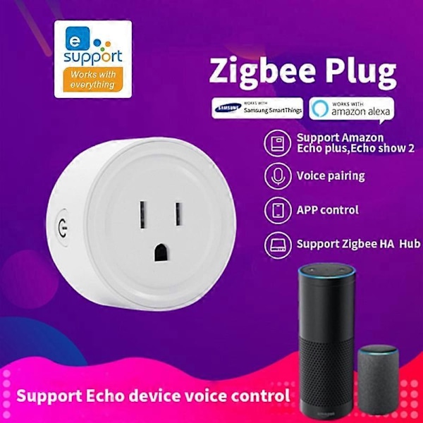 Ewelink ZigBee Smart Plug US/UK 10A Smart Home Apparat Stikkontakt Fungerer Med