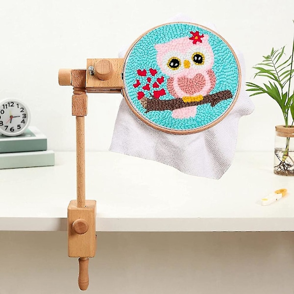 Broderingsbøjle med Klemme, Træramme Stativ til Alle Størrelser, Ramme Krydsting, Broderingsholder