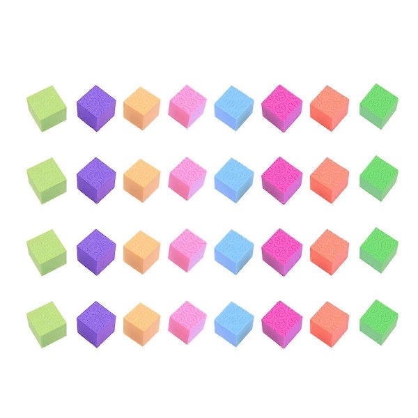 50 stk Farverige Terningblokke DIY Design Modelblok Svampeblok Terning Terning Træningshjælp Solid Geometri Studerende Værktøjer til Børn Lærer Brug Størrelse 3,5 CM Rand