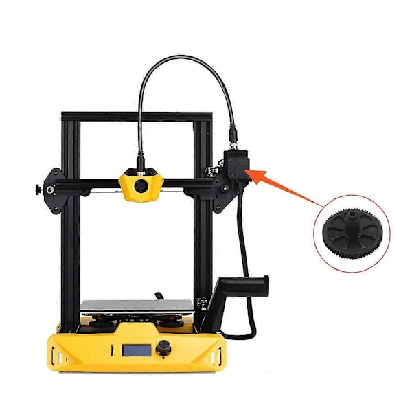 Høj kvalitet Extruder Gear til Artillery Sidewinder X1 og Genius 3D printere - Sort