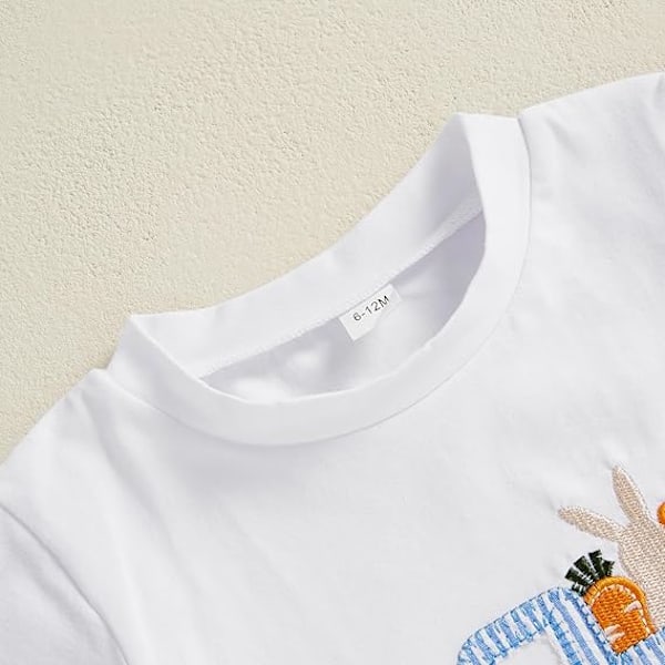 Påskkläder Småbarn Baby Pojke Kläder 6-9 Månader Söt Kanin Kortärmad T-shirt och Shorts Set Vår Sommar