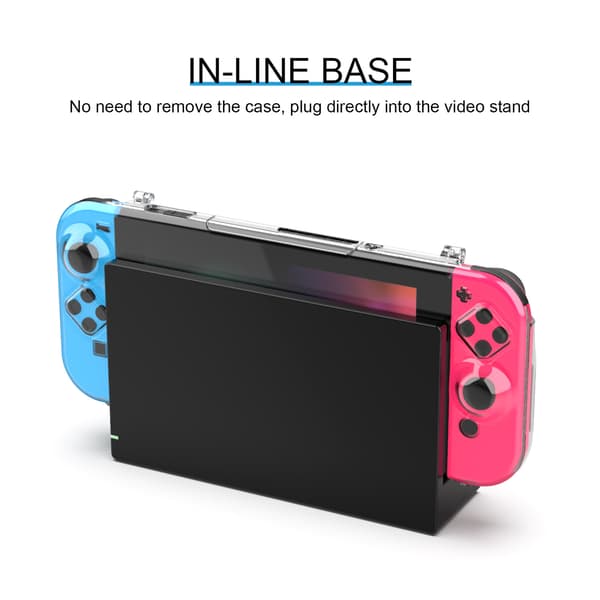 Fuld-dækkende beskyttelsesetui til Nintendo Switch, integreret krystaletui til Switch-konsol, PC hardcase (2 stk.)