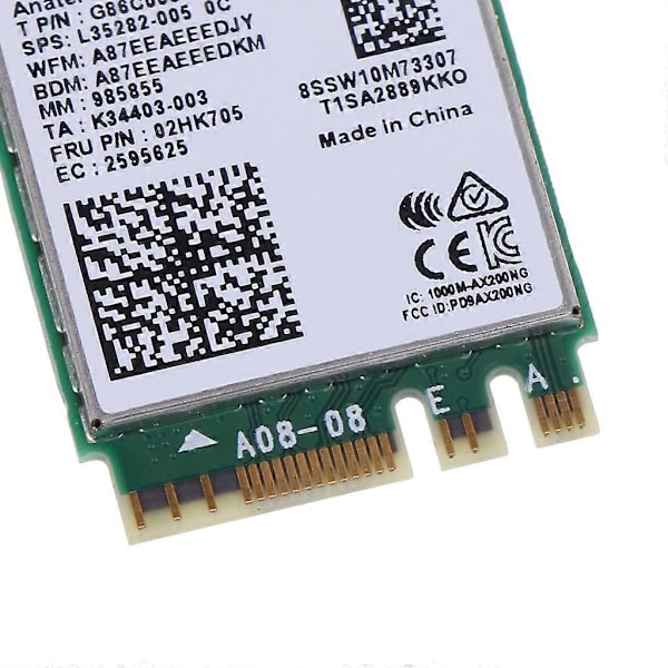 AX200NGW NGFF M.2 Trådløst WiFi 6 Nettverkskort 2.4 / 5G 802.11ac ax Bluetooth-kompatibel 5.2 Dobbelbåndsnettverkskort