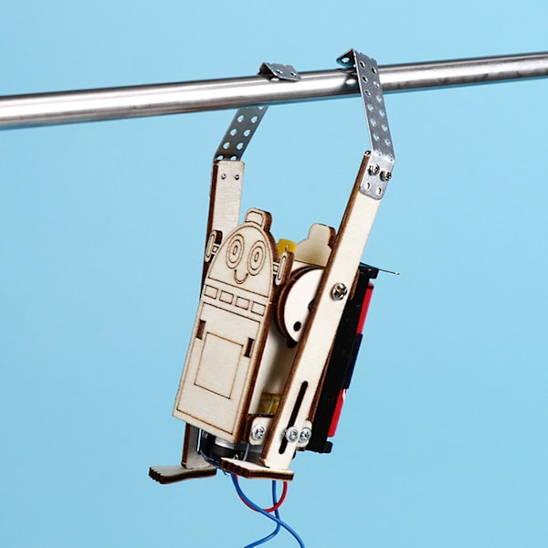Trä-DIY Elektrisk Repklättrande Robot Sats Övning Praktisk Förmåga Leksak för Barn