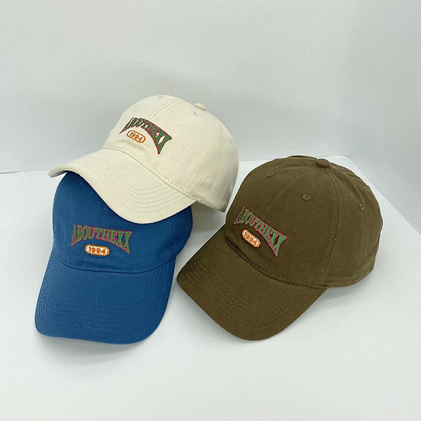 Keps för kvinnor, 3D-broderade bokstäver, mjuk topp, retro, casual, vild, baseballkeps, män (svart)