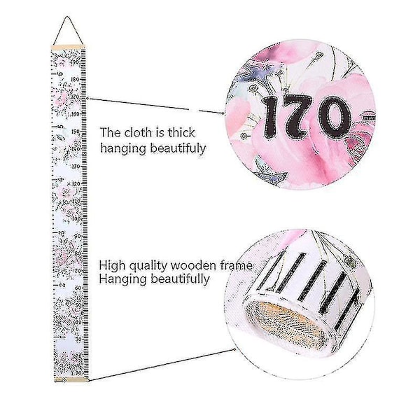 Høydemåler for barn - Lerrethengende vekstdiagram - Rullbar høydemåler for barn og babyer til bursdag