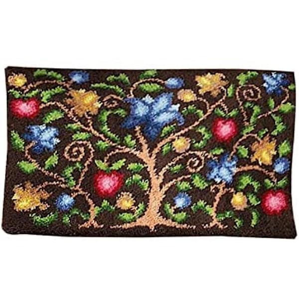 Latch Hook Rug Kits for Adults Rug Making Kits Tree of Life Printed Canvas Tapestry Kits Embroidery Kits DIY Crochet Yarn Kitscraft Kit Creative Gift,