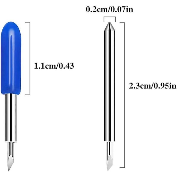 40 stk Vinyl Skæreblade 30/45/60 Grader Roland Blade Plotter Blade Skæreblade Udskiftningsblade til Cricut Explore Air/air 2