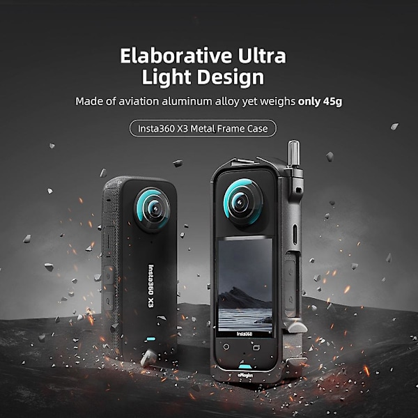 Metallram för kamerafodral för Insta 360 X3 Metallkaninbur för Insta 360 X3 Skyddande utbyggnad F