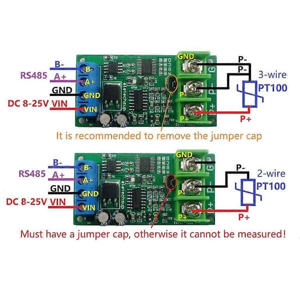 PT100 RTD Konverter RS485 MODUBS RTU Konvertermoduler med Modbus-protokol