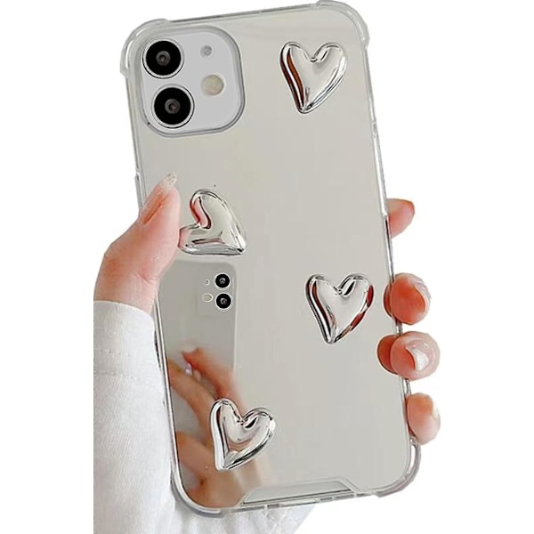 iPhone 11 Spejl Cover Fleksibel Sød Hjerte Blød Silikon Klar Makeup Spejl Kvinder Piger Stødsikker Beskyttende Cover Case Til iPhone 11