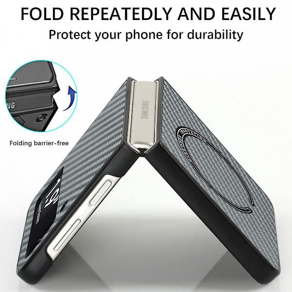 Magneettinen kotelo Samsung Galaxy Z Flip 4 5G 2022:lle - PU-nahka, hiilikuitu, MagSafe-yhteensopiva