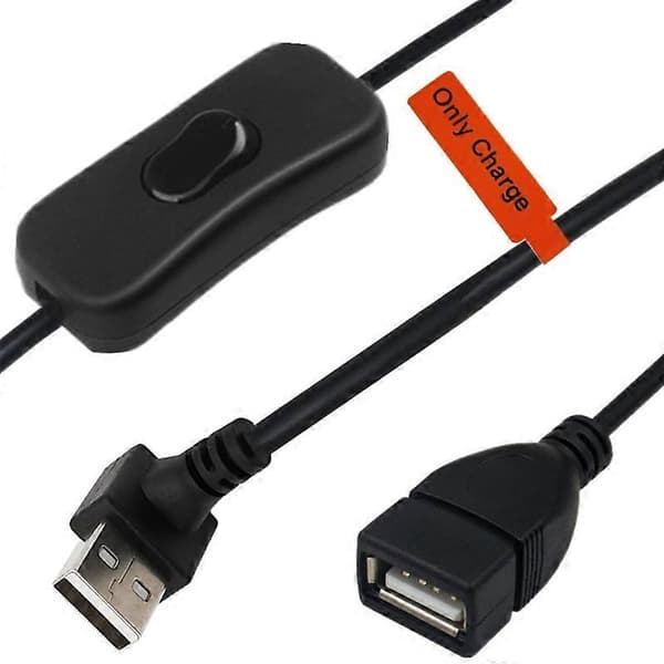 USB-kabel med switch, 1-pak USB han til hun forlængerledning inline switch