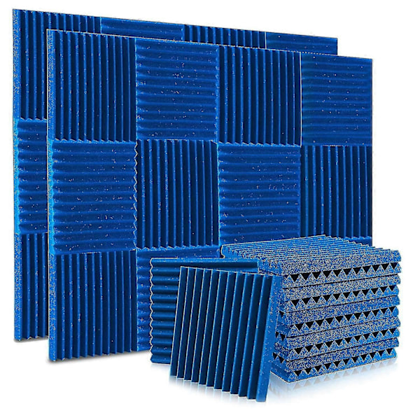 24 Pakk Lyddempende Skumpaneler 1x12x12 Tommer, Lydtette Veggpaneler Med Brannsikkerhet, Lydpaneler Wed