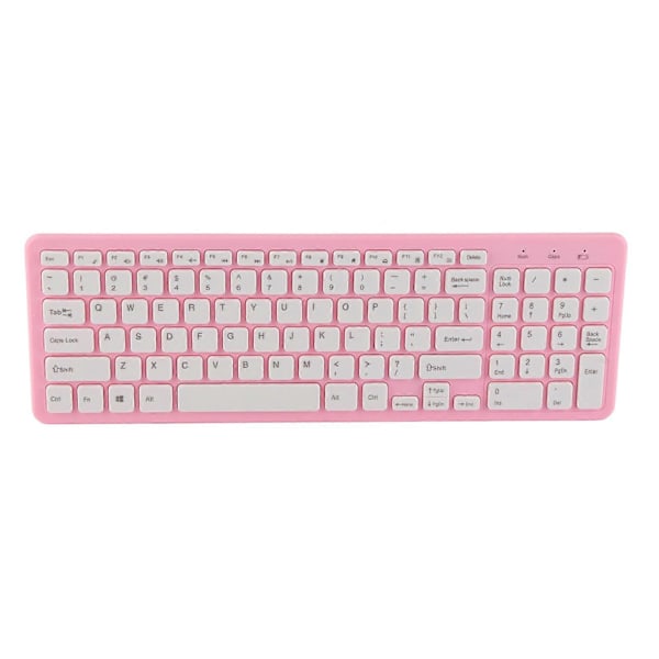 96 Tasters Trådløst Tastatur Mus Combo 10 Meter Transmission Fade Resistant Tastatur Mus Combo med Anti-Slip Matte Pink