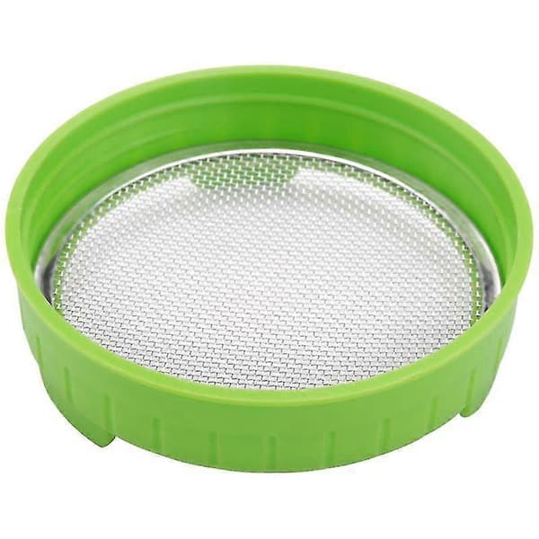 4-pack Groddlock, Plastgroddlock med Rostfritt Stål Nät för Bredmunnade Burkar, Grodd