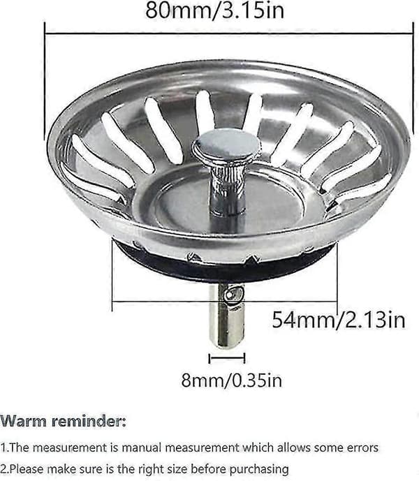 Köksho Strainer Köksho Plugg, 2-pack Universal Sänkpluggar Badplugg
