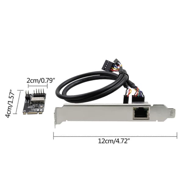 M.2 B-Key / M-Key til PCI-E Gigabit Ethernet 1000Mbps Trådløs Netværk RJ45 Ethernet Adapter RTL8111H Chip LED til Desktop
