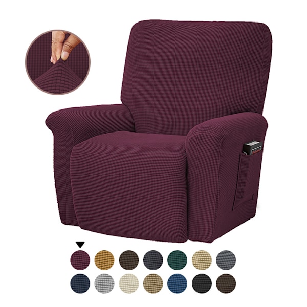 All-inclusive elastisk recliner soffaöverdrag enfärgad polarfleece soffa kudde överdrag för alla årstider Recliner överdrag