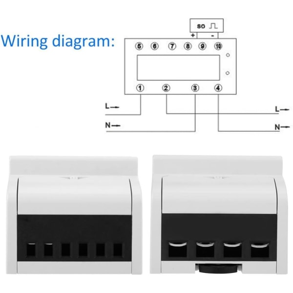 220V Multifunktionell Digital Enfas Elenergi Site Meter På DIN-skena Mätare 2 Linje 4P (20(80) A)