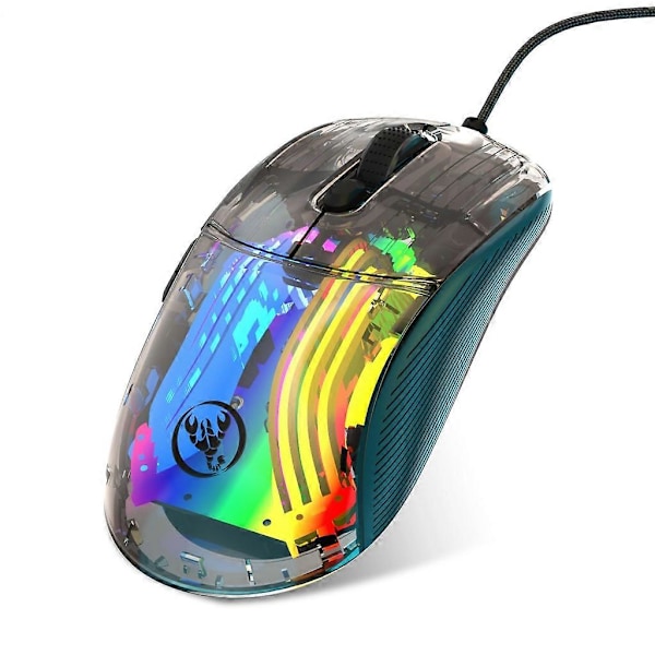 Ergonomisk mus med 7 programmerbara makron, programvarustöd, RGB-inställningar för PC
