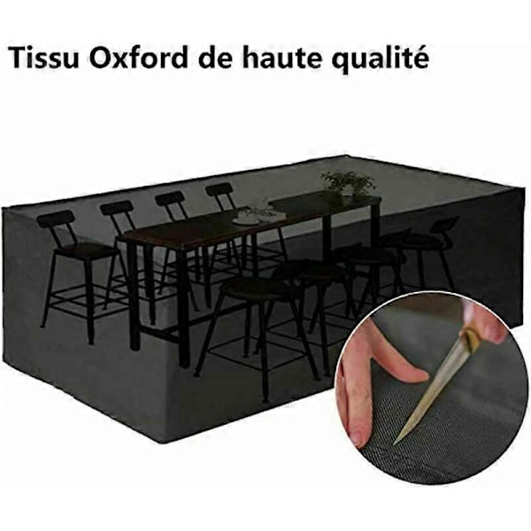 Beskyttende trekk for hagemøbler i Oxford 420D stoff 150 x 90 x 75 cm, beskyttende trekk for hagebord, vanntett, vindtett, regntett