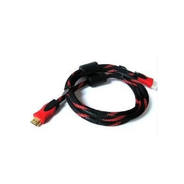 1,5 m Dubbelnät Dubbelring Lämplig för HDMI till HDMI Högdefinition Kabel Stöder 1080 Vävd Mesh Guldplätering 2-pack