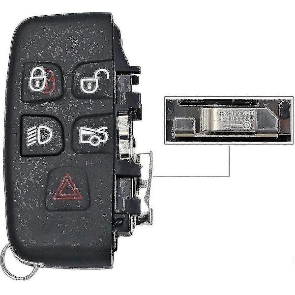 Fjärrkontrollnyckelskal med knappar för Land Rover Range R0ver Sport Lr4 Evoque Sida med text