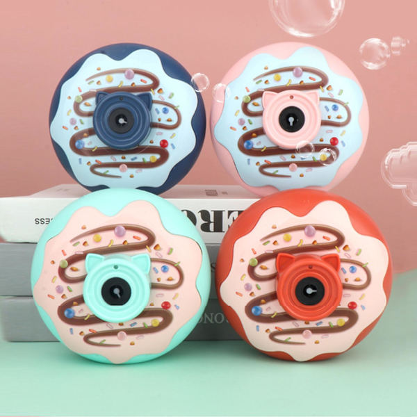 Bubbelmaskin Donuts Design Elektrisk Leksak för Barn Automatisk Ljus och Musikeffekt för Utomhus