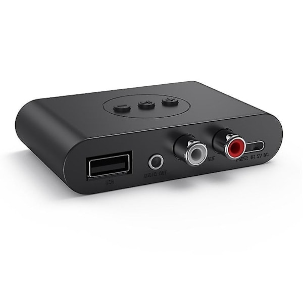 Trådløs Audio Receiver Bluetooth 5.2 NFC Audio Adapter USB Flash Drive RCA 3.5mm Aux Jack Stereo Musik Receiver Bilhøjttaler Forstærker