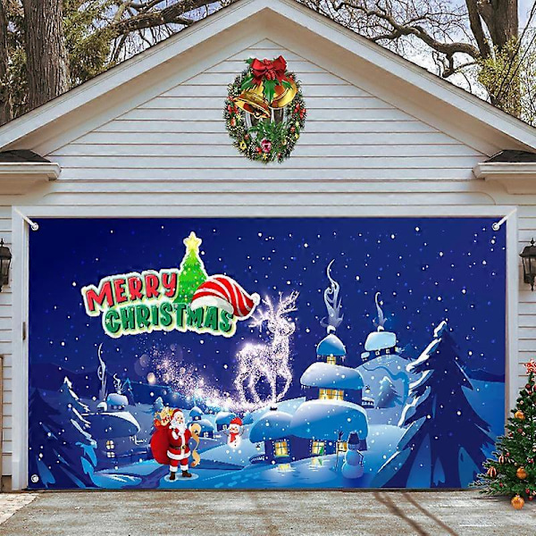 Stor Julgrindsbanner Julbakgrundsdekoration Semester, Julgrindsdekoration Garagebanner Utomhus (O, 15.7 6.8 FT)