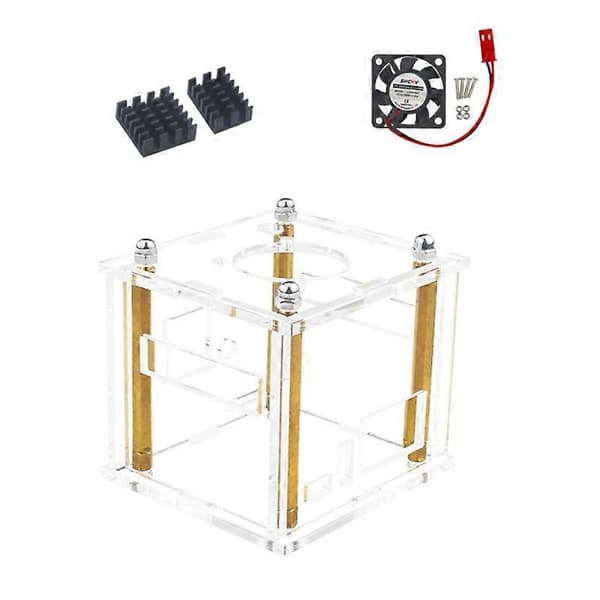 Cover Case til OrangePi Zero3 - Akryl Transparent Case & Køleplade & Blæser