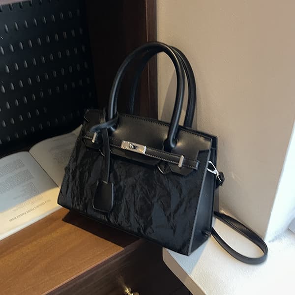 Retro Pendler Skuldertaske Tote Black