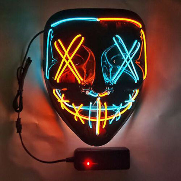 Stitch Horror LED Maske Halloween Cosplay Kostyme Maske Lysende Feriefest Oransje