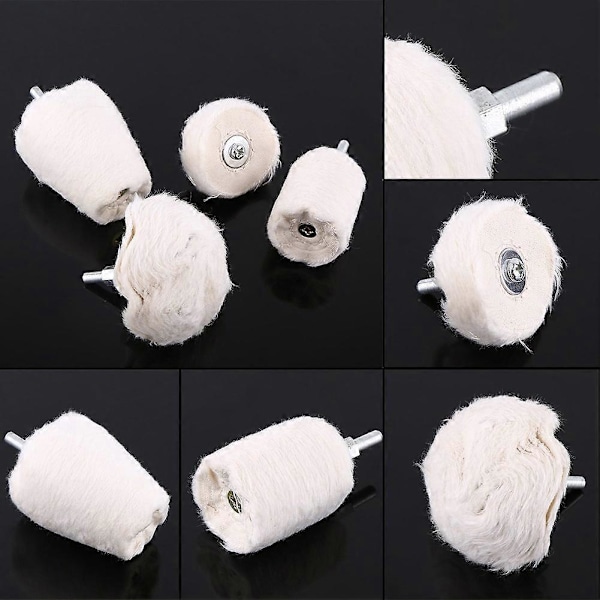 4 st Bomulls Poleringsdynor Buffing Pad Mop Hjul Olika Form för Bil Motorcykel