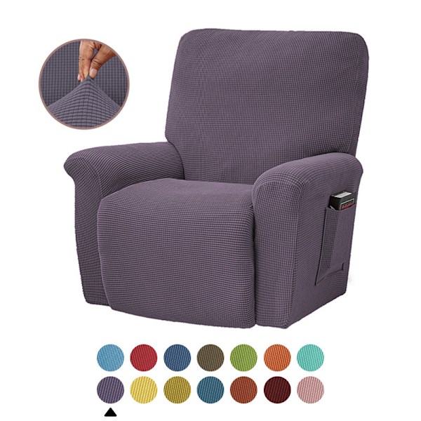 All-inclusive elastisk recliner soffaöverdrag enfärgad polarfleece soffa kudde överdrag för alla årstider Recliner överdrag