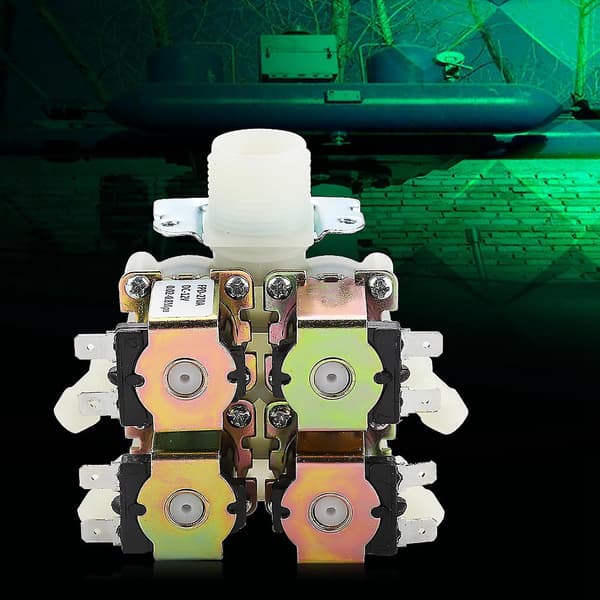DC 12V DN20 G3/4\" 1 In 4 Ut Plast Elektromagnetisk Ventil Normalt Stängd Vattenavloppsventil