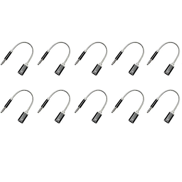 10 stk Hodetelefonadapter 3,5 mm hann til type C hunn Hodetelefonadapter, Analog hodetelefonadapter