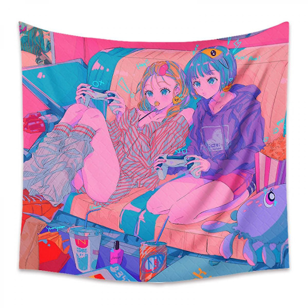 Wekity Anime Tapestry Aesthetic Art Home Background Fabric Decor Gift Boho Tapestry for Living Room Bedroom Decor (614-6, 59 X 79 inch )