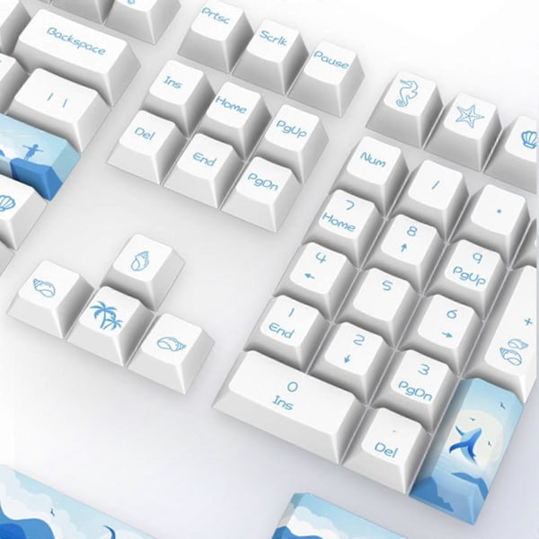 108 Tangenter Delfin Spel Keycaps PBT 5 Sidor Färg Sublimering Keycap Cherry Profil för Tangentbord 6.25 7U för Mekaniskt Tangentbord