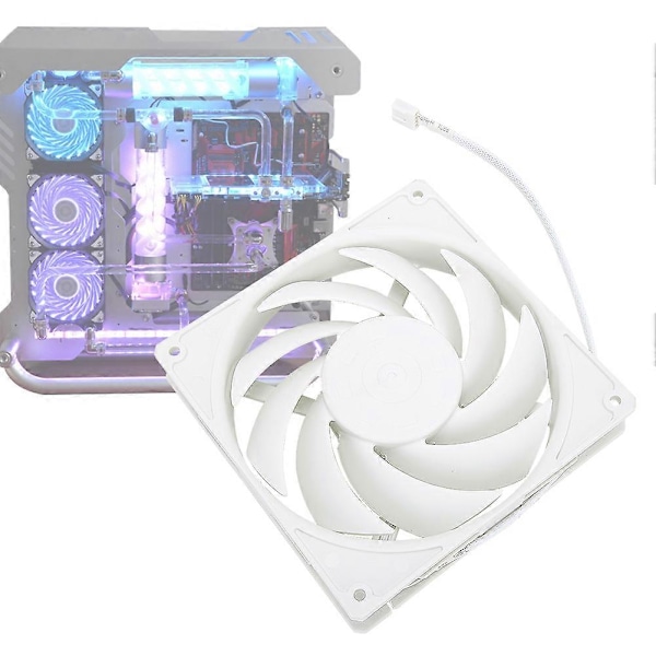 F140 Computer CPU Køleventilator 14cm Lav Støj Desktop Computer Køleventilator Hvid