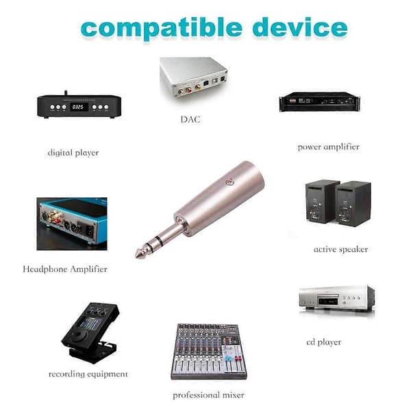 1/4-tommer Han TRS til XLR Han Adapter Audio Stik til Mixere & Mikrofoner
