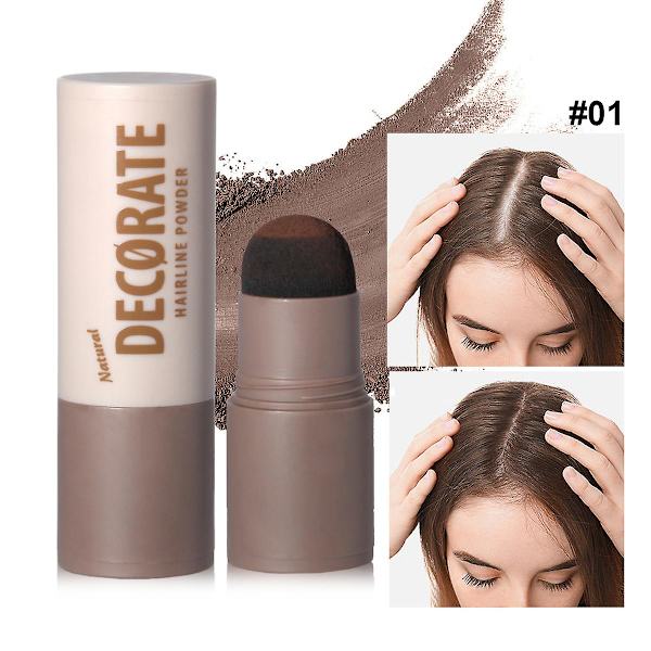 Hårpuder Stick, Hårfäste Puder Stick, Rot Touch Up för Tunnande Hår, Grått Hår Skugga Cover Up, Omedelbart Rot Concealer för Naturlig Volym