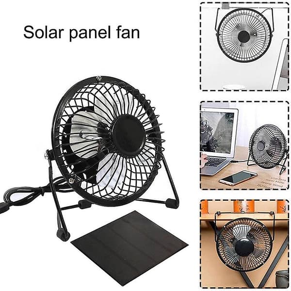 4/6/8 Tums USB-driven Solpanel Fläkt Bärbar för Utomhus Hemkylning Ventilation