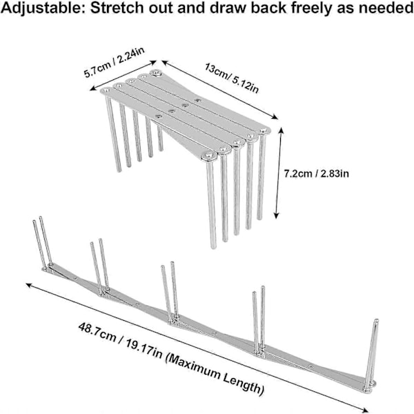 Lopplokkholder - 2 stk. Stål Ribbe Stativ - Justerbar Lengde Lopplokk Organizer Spareribs Holder