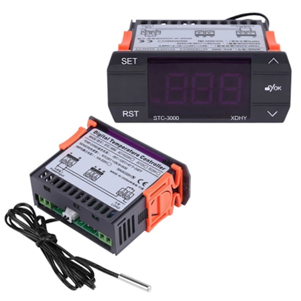 STC-3000 220V Digital Temperaturregulator Termostat Med Sensor (30A)