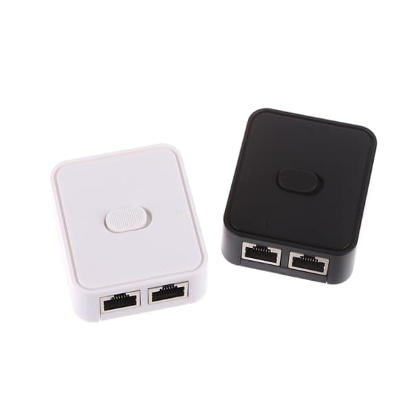 CDQ 2-Port Gigabit Netværk Switch RJ45 CAT 5/6 LAN Hub Sort