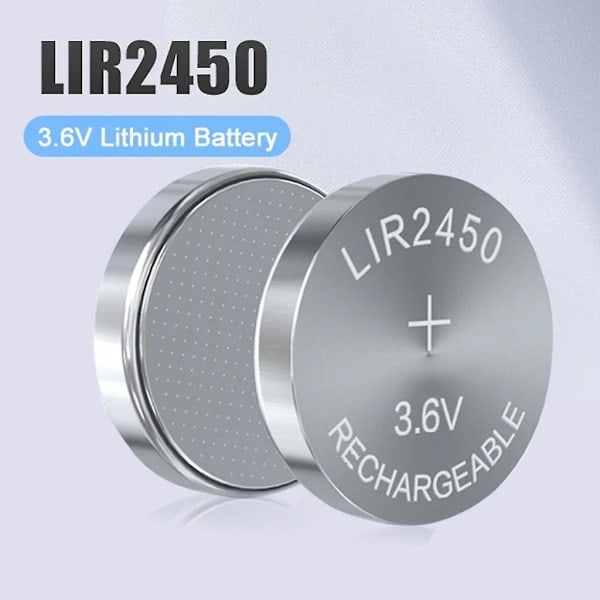 5 stk. Lir2450 Lir 2450 3.6V Genopladeligt Lithium Batteri, Erstatning for Cr2450