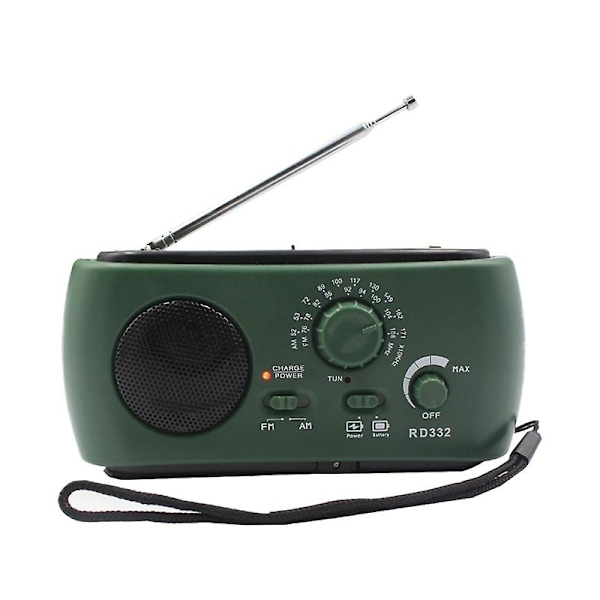 Nödradio FM AM 500mAh Väderradio med Handvev & Solladdning