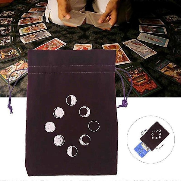 Rektangulär Pendel Divination Duk Tarotkort Underlägg Runor Altar Sammetpåse